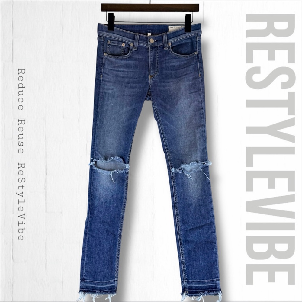 RAG & BONE Women’s Size 27 Denim Jeans Capri Style Skinny Slim Fit Stretch